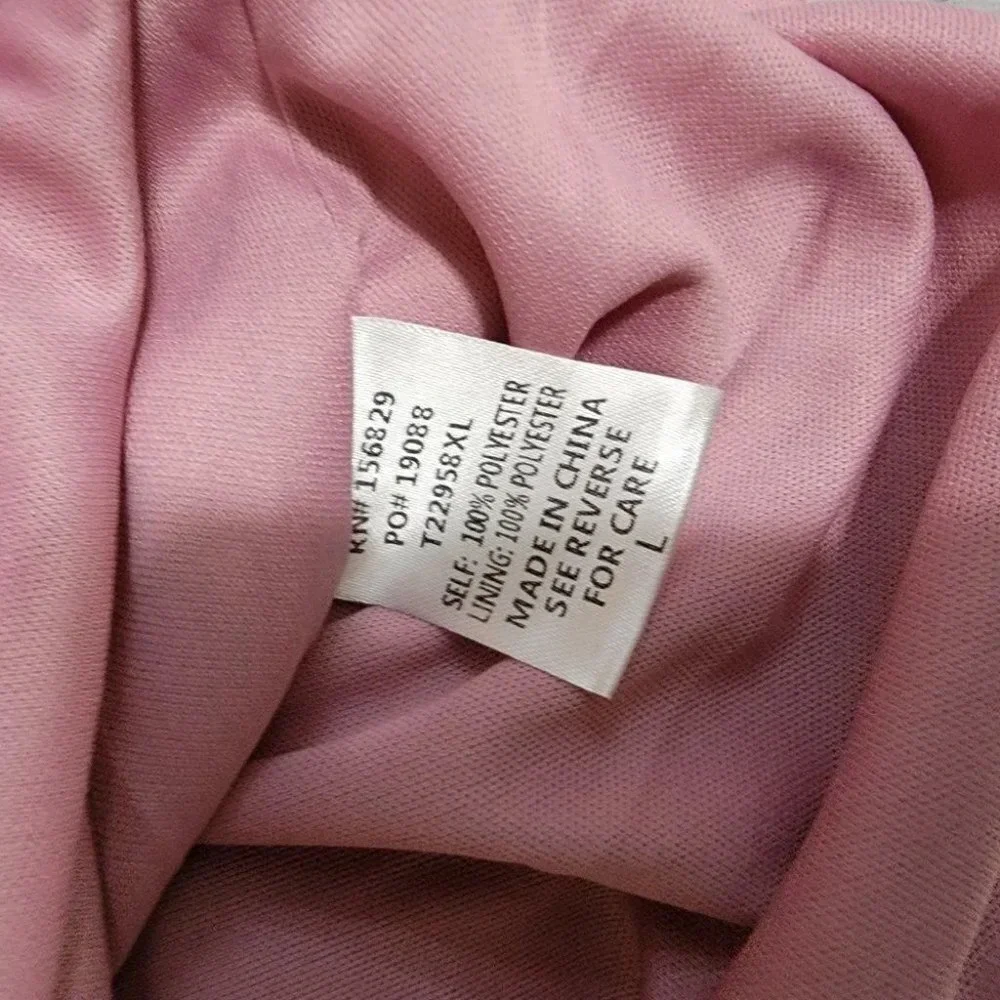 BLUSH Bell Sleeve Pink Swiss Dot Dressy Blouse with Ruffle Detail Womens L NWT - Picture 8 of 8